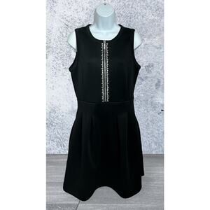 Michael Michael Kors Black Shift Cocktail Dress Sz M Sleeveless Rhinestone